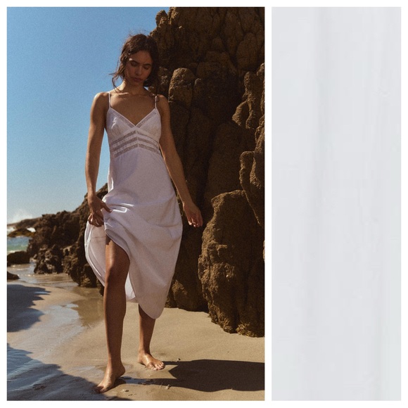 Zara | Dresses | Nwt Zara White Poplin Lace Vneck Midi Dress Size S | Poshmark Zara | Dresses | Nwt Zara White Poplin Lace Vneck Midi Dress Size S | Poshmark